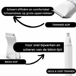 Sansbeauté 3-in-1 Bikinitrimmer - Gezicht/Oksels/Benen/Bikinilijn - Ladyshaves Bikini - Haarverwijderaar Dames - Trimmer Vrouw Intiem Schaamhaar - Hair Eraser - Black Friday 2022 -Philips winkel 550x550 488