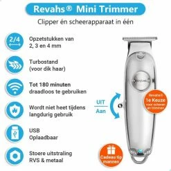 Revahs Professionele Trimmer Mannen - Tondeuse Cheveux - Haartrimmer - Baardtrimmer - Hair Clipper - Hoofdhaar - Baard Haar -Philips winkel 550x550 699