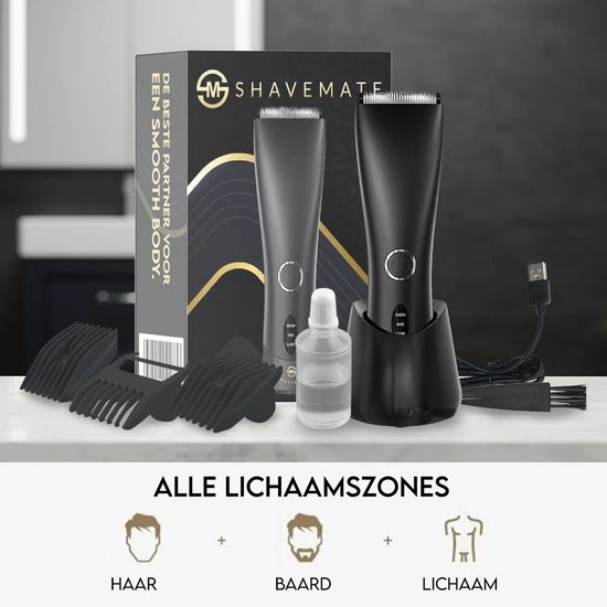 ShaveMate Bodygroomer - Tondeuse Voor Mannen - Hair Clipper Set - Draadloos - Waterproof 10 ShaveMate Bodygroomer - Tondeuse Voor Mannen - Hair Clipper Set - Draadloos - Waterproof - Afbeelding 8