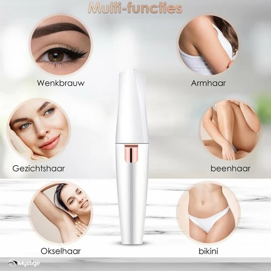 Mystige 2 In 1 Wenkbrauw Trimmer INCLUSIEF Wenkbrauw Scheermesje - Elektrische Precisietrimmer Voor Vrouwen - Epilator - USB Oplaadbaar 4 Mystige 2 In 1 Wenkbrauw Trimmer INCLUSIEF Wenkbrauw Scheermesje - Elektrische Precisietrimmer Voor Vrouwen - Epilator - USB Oplaadbaar - Afbeelding 2