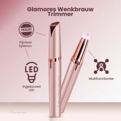 GLAMORES Wenkbrauw Trimmer - Gezichtsepilator Vrouw - Epileerapparaat Dames - Ladyshave - Ladyshave Voor Vrouwen