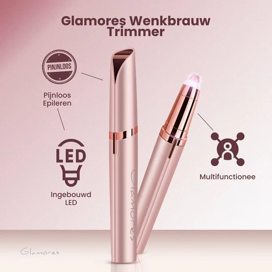GLAMORES Wenkbrauw Trimmer - Gezichtsepilator Vrouw - Epileerapparaat Dames - Ladyshave - Ladyshave Voor Vrouwen 3 GLAMORES Wenkbrauw Trimmer - Gezichtsepilator Vrouw - Epileerapparaat Dames - Ladyshave - Ladyshave Voor Vrouwen