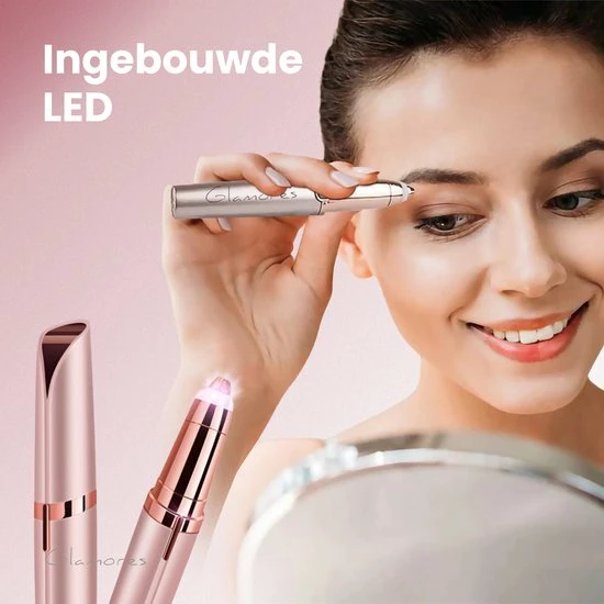 GLAMORES Wenkbrauw Trimmer - Gezichtsepilator Vrouw - Epileerapparaat Dames - Ladyshave - Ladyshave Voor Vrouwen 4 GLAMORES Wenkbrauw Trimmer - Gezichtsepilator Vrouw - Epileerapparaat Dames - Ladyshave - Ladyshave Voor Vrouwen - Afbeelding 2
