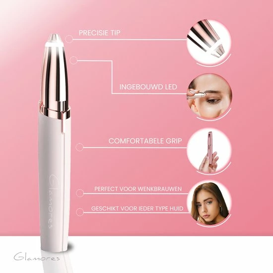 GLAMORES Wenkbrauw Trimmer - Gezichtsepilator Vrouw - Epileerapparaat Dames - Ladyshave - Ladyshave Voor Vrouwen 7 GLAMORES Wenkbrauw Trimmer - Gezichtsepilator Vrouw - Epileerapparaat Dames - Ladyshave - Ladyshave Voor Vrouwen - Afbeelding 5