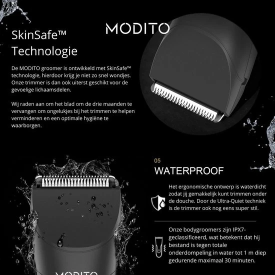 Modito® Trimmer - Bodygroomer Mannen - 100% Waterdicht - Elektrisch Scheerapparaat - Voor Schaamstreek - Oplaadbaar - Manscaping Body Groomer 5 Modito® Trimmer - Bodygroomer Mannen - 100% Waterdicht - Elektrisch Scheerapparaat - Voor Schaamstreek - Oplaadbaar - Manscaping Body Groomer - Afbeelding 3
