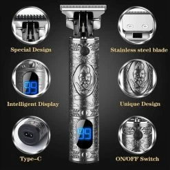 Dealcompleet Goldennl - Professionele Trimmerset - Luxe Tondeuse - Trimmer Met Display - Draadloos - Goud