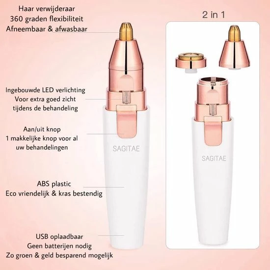 Merkloos Luxe Wenkbrauw Trimmer | Trimmer | Epilator | Epilator Voor Vrouwen | Tondeuse | Gezichtsepilator Vrouw | Wenkbrauw Scheermesje | Wenkbrauw Mesje | Wenkbrauw Trimmer Dames | Wenkbrauw | Neus Oor Trimmer - 2 In 1 - Wit - 5 Merkloos Luxe Wenkbrauw Trimmer | Trimmer | Epilator | Epilator Voor Vrouwen | Tondeuse | Gezichtsepilator Vrouw | Wenkbrauw Scheermesje | Wenkbrauw Mesje | Wenkbrauw Trimmer Dames | Wenkbrauw | Neus Oor Trimmer - 2 In 1 - Wit - - Afbeelding 3