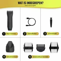 Oyka Bodygroomer Mannen - Body Trimmer - Manscaped - Body Shaver Mannen - Baardtrimmer - Hair Clipper Set -Tondeuse - Lichaam Groomer - Waterbesteding Inclusief Oplaadstation -Philips winkel 550x550 925