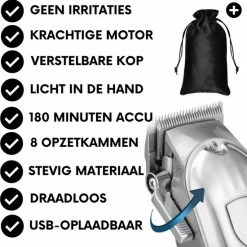 Sansbeauté Professionele Draadloze Tondeuse - Tondeuse Mannen Hoofdhaar - Cheveux Haar - Haartrimmer - Kapper Haar Machine - Haartondeuse - Hair Clipper - Kapper Trimmer - Kappersset - Black Friday 2022 36 Sansbeauté Professionele Draadloze Tondeuse - Tondeuse Mannen Hoofdhaar - Cheveux Haar - Haartrimmer - Kapper Haar Machine - Haartondeuse - Hair Clipper - Kapper Trimmer - Kappersset - Black Friday 2022 -Philips winkel 550x552 4
