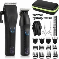 Arash® Professionele Draadloze Baardtrimmer & Tondeuse Voor Mannen- Hoofdhaar - Haartrimmer - Tondeuses - Scheerapparaat Mannen - Inclusief Oplaadblok - Inclusief Kappersset - Incl. Reistas