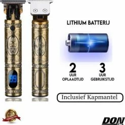 RESUXI Luxe - Professionele Trimmerset - Goud - Met LCD Display - Inclusief: Kapmantel - Trimmer Voor Mannen - Baardtrimmer - Scheerapparaat - Draadloos - USB Opladen - Contouren -1500mAh - Opzetstukken 1mm - 2mm - 3mm -Philips winkel 550x555 19