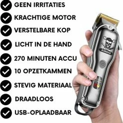 Sansbeaut? Professionele Draadloze Tondeuse - Tondeuse Hoofdhaar - Cheveux Haar - Haartrimmer - Kapper Haar Machine - Haartondeuse - Hair Clipper - Kapper Trimmer - Kappersset - Black Friday 2022 -Philips winkel 550x555 5