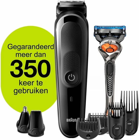 Braun MGK5260 8-in-1 Trimmer, Baardtrimmer Voor Mannen - Gezichts- En Haartrimmer - Zwart/Grijs 9 Braun MGK5260 8-in-1 Trimmer, Baardtrimmer Voor Mannen - Gezichts- En Haartrimmer - Zwart/Grijs - Afbeelding 7