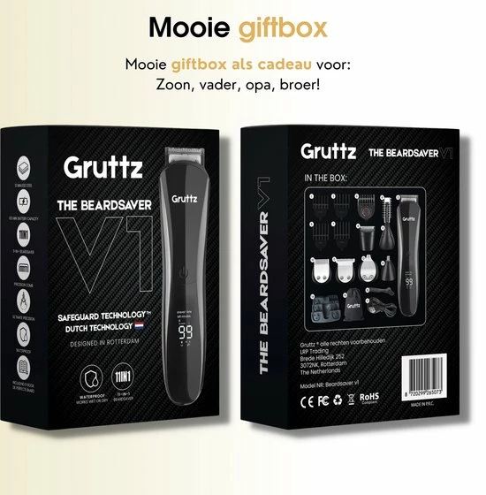 Gruttz - 11 In 1 Baardtrimmer Pro Voor Mannen - Inclusief Reistas - Trimmer Voor Baard En Lichaam - Neus En Oor 13 Gruttz - 11 In 1 Baardtrimmer Pro Voor Mannen - Inclusief Reistas - Trimmer Voor Baard En Lichaam - Neus En Oor - Afbeelding 11