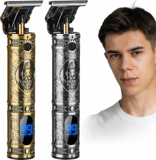 Merkloos Luxe Tondeuse Met Display - Professionele Trimmer - Groomer - Scheerapparaat - Baardtrimmer - Draadloos - USB Opladen - Inclusief 3 Opzetkammen – Goud 3 Merkloos Luxe Tondeuse Met Display - Professionele Trimmer - Groomer - Scheerapparaat - Baardtrimmer - Draadloos - USB Opladen - Inclusief 3 Opzetkammen – Goud