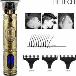 Merkloos Luxe Tondeuse Met Display ? LCD - Professionele Trimmer - Haarstyling - Inclusief 3 Opzetkammen ? Goud