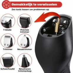 BAESS 5-in-1 Tondeuse Voor Mannen - Baard En Lichaam - Bodygroomer - Neus En Oor - Hoofdhaar - Rood -Philips winkel 550x566 14