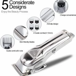 Himaly - Professionele Tondeuse Set - USB Oplaadbare Elektrische Tondeuses - Baard Draadloze Haartrimmer - Tondeuse Mannen - Body Hair Trimmer (voor DIY Thuis Kappers - Zilver) -Philips winkel 550x566 19