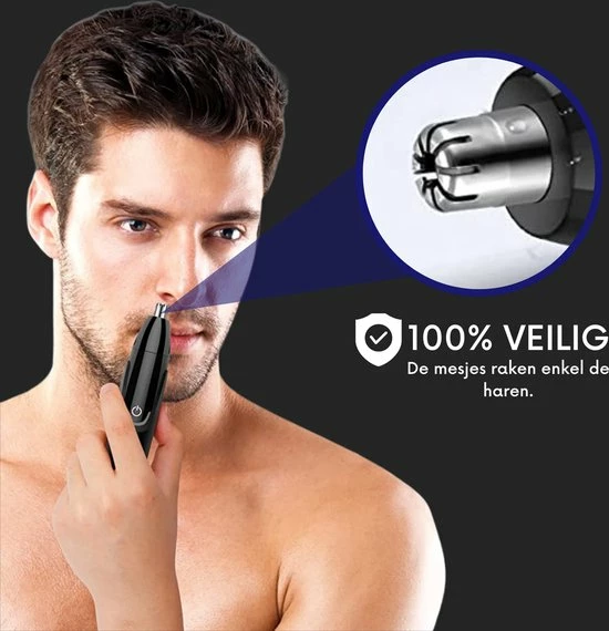 Myhealth My Health? 3-in-1 Neustrimmer - Tondeuse - Wenkbrauw Trimmer -Scheerapparaat - 3 Opzetstukken - Trimmer Voor Mannen 7 Myhealth My Health? 3-in-1 Neustrimmer - Tondeuse - Wenkbrauw Trimmer -Scheerapparaat - 3 Opzetstukken - Trimmer Voor Mannen - Afbeelding 5