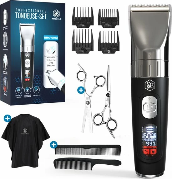 Beeperfect? Professionele Tondeuse Mannen - Draadloos - Haartrimmer - Tondeuse Hoofdhaar - Gratis Kappersset 3 Beeperfect? Professionele Tondeuse Mannen - Draadloos - Haartrimmer - Tondeuse Hoofdhaar - Gratis Kappersset