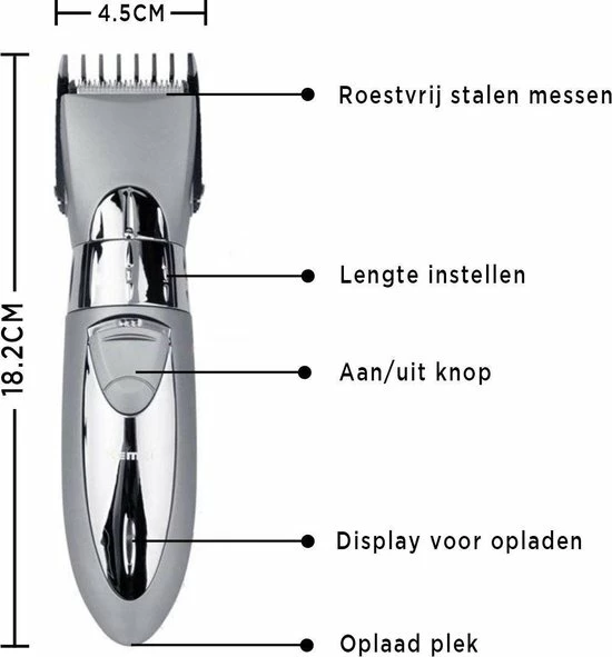 K&R Tondeuse Waterdicht - Scheerapparaat - Haartrimmer - Baardtrimmer - Tondeuse Mannen 5 K&R Tondeuse Waterdicht - Scheerapparaat - Haartrimmer - Baardtrimmer - Tondeuse Mannen - Afbeelding 3
