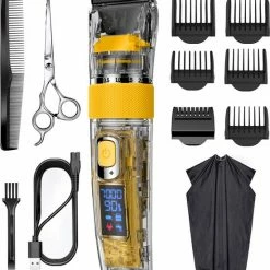 HATTEKER RFC-695 Professionele Tondeuse Heren - Haartrimmer - Baardtrimmer - Trimmer Voor Lang Haar - Trimmer - Waterdicht - Schaar - Knip Slabbetjes