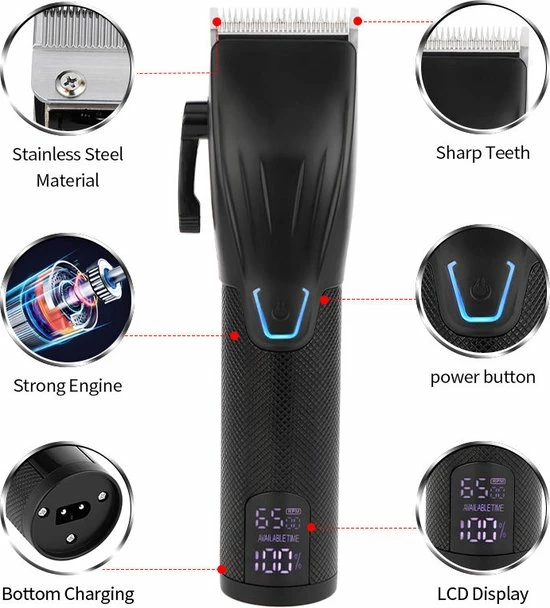 Arash® Professionele Draadloze Baardtrimmer & Tondeuse Voor Mannen- Hoofdhaar - Haartrimmer - Tondeuses - Scheerapparaat Mannen - Inclusief Oplaadblok - Inclusief Kappersset - Incl. Reistas 10 Arash® Professionele Draadloze Baardtrimmer & Tondeuse Voor Mannen- Hoofdhaar - Haartrimmer - Tondeuses - Scheerapparaat Mannen - Inclusief Oplaadblok - Inclusief Kappersset - Incl. Reistas - Afbeelding 8