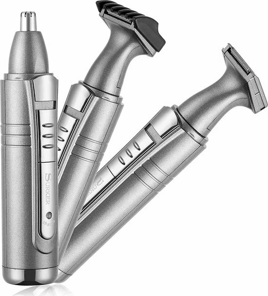 Surker SK212 - Roestvrijstalen Neushaartrimmer, Snor En Baardtrimmer, Oor Trimmer Wenkbrauwtrimmer - 2 Opszetstukken 5 Surker SK212 - Roestvrijstalen Neushaartrimmer, Snor En Baardtrimmer, Oor Trimmer Wenkbrauwtrimmer - 2 Opszetstukken - Afbeelding 3