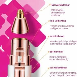 Beautyloves Wenkbrauw Trimmer - Ladyshave - Epilator - Epileerapparaat Dames -Gezichtsontharing Dames - Wenkbrauw Scheermesje -Philips winkel 550x611 6