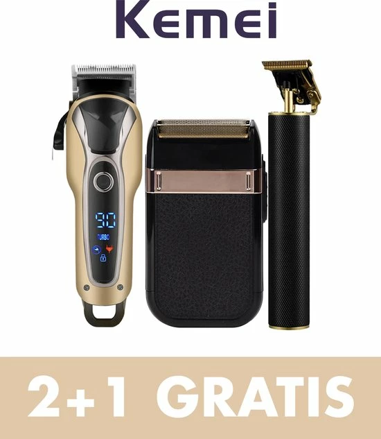 Kemei-Professioneel Kappersset+ Baardtrimmer Kado Twv ?17,50-Scheeraparaat-goud-Km1990-Tondeuse-goud-Km1971Pro-Baardtrimmer-Km2024-Zwart-Rose Gold-Geschikt Voor Baby's/kinderen-Ook Geschikt Voor Huisdieren 3 Kemei-Professioneel Kappersset+ Baardtrimmer Kado Twv ?17,50-Scheeraparaat-goud-Km1990-Tondeuse-goud-Km1971Pro-Baardtrimmer-Km2024-Zwart-Rose Gold-Geschikt Voor Baby's/kinderen-Ook Geschikt Voor Huisdieren