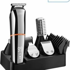 V-Goods Professionele 6 In 1 Baardtrimmer Voor Mannen/Heren - Inclusief 5 Opzetstukken + Houder - Neustrimmer - Oortrimmer - Bodygroomer - 100% Waterdicht - Tondeuse -Philips winkel 550x636