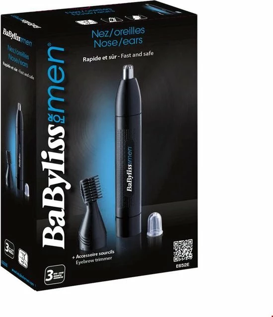 BaBylissMEN Nose, Ear & Eyebrow Precisietrimmer E652E - Verwijderbare- En Afspoelbare Koppen - Wenkbrauw Opzetkam 4 BaBylissMEN Nose, Ear & Eyebrow Precisietrimmer E652E - Verwijderbare- En Afspoelbare Koppen - Wenkbrauw Opzetkam - Afbeelding 2