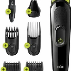 Braun MGK3221 - 6-in-1 Trimmer - 5 Opzetstukken - Zwart/voltgroen