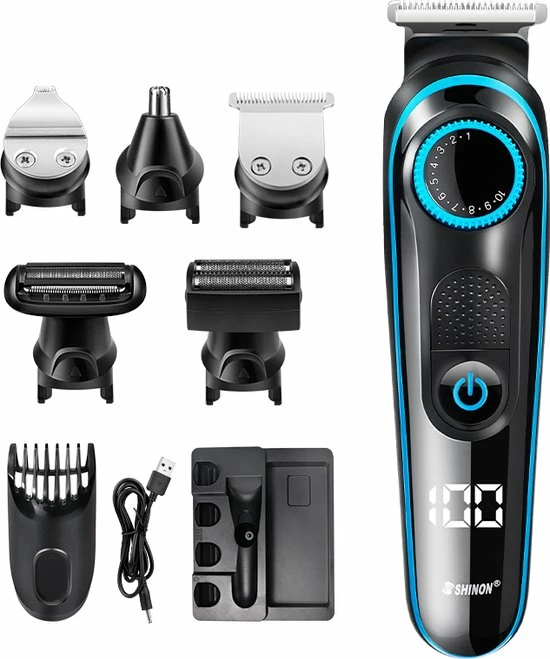 Shinon Walixpro? Origineel-Baardtrimmer-5-in-1 Baardtrimmer Voor Mannen - 5 Opzetstukken - Bodygroomer - Instelbaar 0.5-10MM - Gratis Baardkam 11 Shinon Walixpro? Origineel-Baardtrimmer-5-in-1 Baardtrimmer Voor Mannen - 5 Opzetstukken - Bodygroomer - Instelbaar 0.5-10MM - Gratis Baardkam - Afbeelding 9