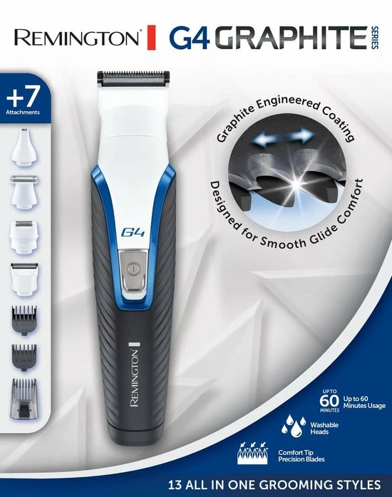 Remington Graphite Series G4 - Trimmerset - Baard, Gezicht, Hoofd & Lichaam PG4000 13 Remington Graphite Series G4 - Trimmerset - Baard, Gezicht, Hoofd & Lichaam PG4000 - Afbeelding 11