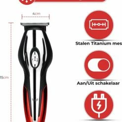 BAESS 5-in-1 Tondeuse Voor Mannen - Baard En Lichaam - Bodygroomer - Neus En Oor - Hoofdhaar - Rood -Philips winkel 550x699 1