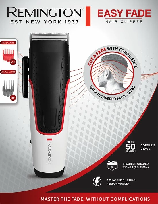 Remington Easy Fade Tondeuse HC500 - Fade Kammen 12 Remington Easy Fade Tondeuse HC500 - Fade Kammen - Afbeelding 10