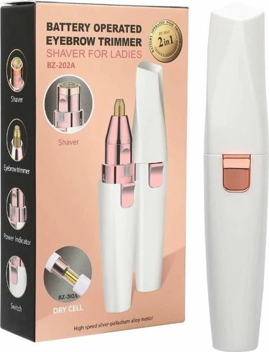 Merkloos Luxe Wenkbrauw Trimmer | Trimmer | Epilator | Epilator Voor Vrouwen | Tondeuse | Gezichtsepilator Vrouw | Wenkbrauw Scheermesje | Wenkbrauw Mesje | Wenkbrauw Trimmer Dames | Wenkbrauw | Neus Oor Trimmer - 2 In 1 - Wit - 3 Merkloos Luxe Wenkbrauw Trimmer | Trimmer | Epilator | Epilator Voor Vrouwen | Tondeuse | Gezichtsepilator Vrouw | Wenkbrauw Scheermesje | Wenkbrauw Mesje | Wenkbrauw Trimmer Dames | Wenkbrauw | Neus Oor Trimmer - 2 In 1 - Wit -