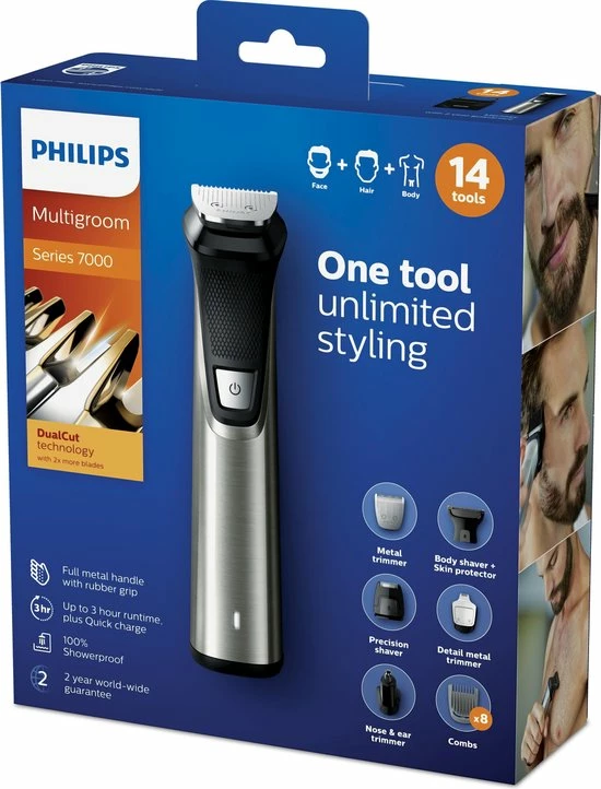 Philips Multigroom Series 7000 MG7745/15 - Trimmerset - Met 14 Opzetstukken 12 Philips Multigroom Series 7000 MG7745/15 - Trimmerset - Met 14 Opzetstukken - Afbeelding 10