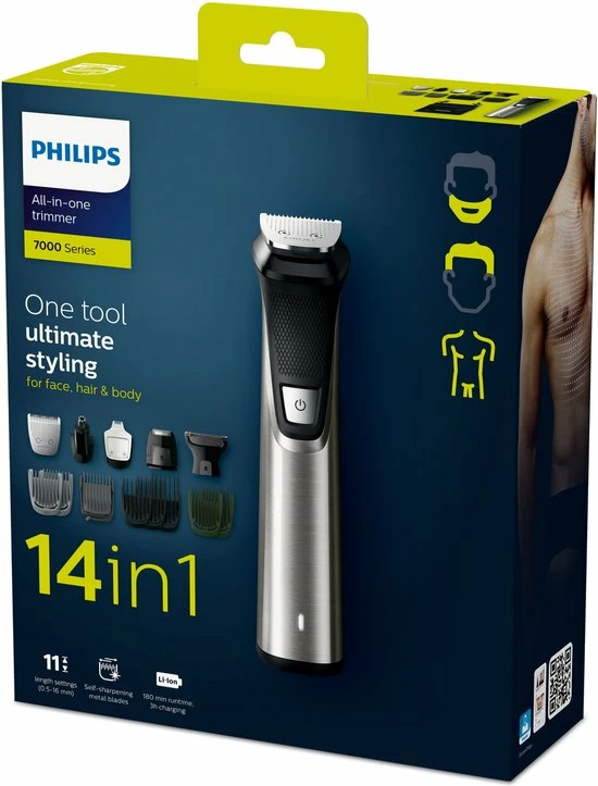 Philips Multigroom Series 7000 MG7745/15 - Trimmerset - Met 14 Opzetstukken 19 Philips Multigroom Series 7000 MG7745/15 - Trimmerset - Met 14 Opzetstukken - Afbeelding 17
