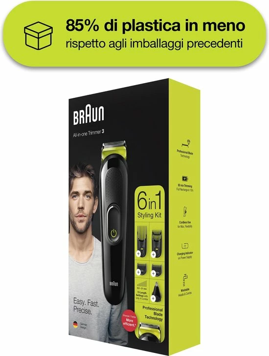 Braun MGK3221 Multigroomer - 6 In 1 Trimmer - Baardtrimmer Haartrimmer Oortrimmer Neustrimmer 14 Braun MGK3221 Multigroomer - 6 In 1 Trimmer - Baardtrimmer Haartrimmer Oortrimmer Neustrimmer - Afbeelding 12