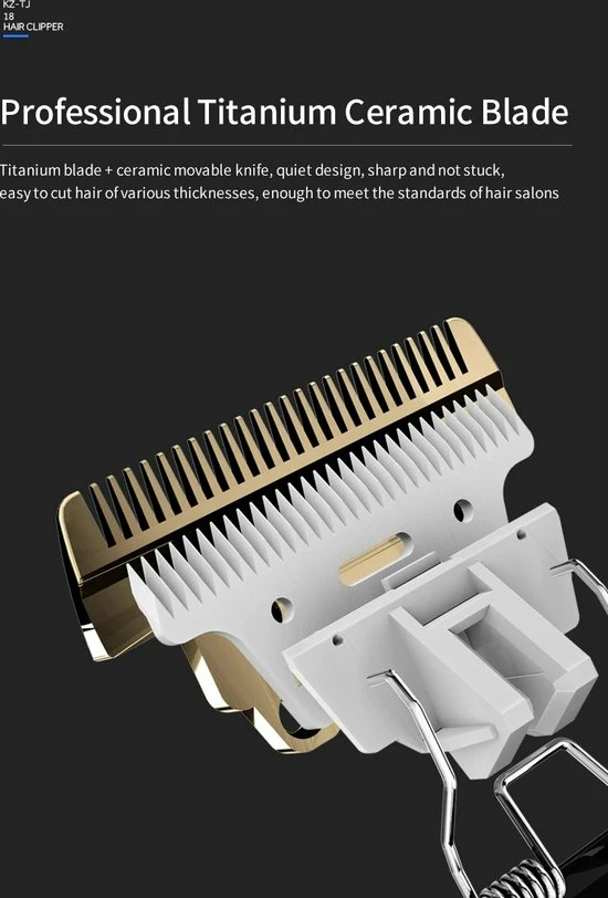 KONKA Tondeuse Mannen - Trimmer - Bodygroomer - Scheerapparaat - Haartrimmer - Oplaadbaar - Hoofdhaar - Baardhaar - Hair Clipper - Goud 10 KONKA Tondeuse Mannen - Trimmer - Bodygroomer - Scheerapparaat - Haartrimmer - Oplaadbaar - Hoofdhaar - Baardhaar - Hair Clipper - Goud - Afbeelding 8